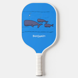 Darstellung von Walen mit niedlicher Wanderung in  Pickleball Schläger