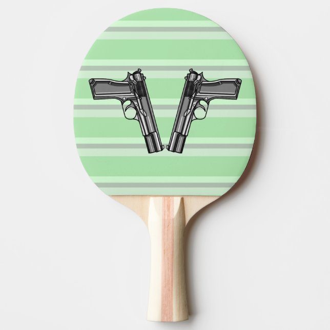 Darstellung von zwei Pistolen Tischtennis Schläger (Vorderseite)