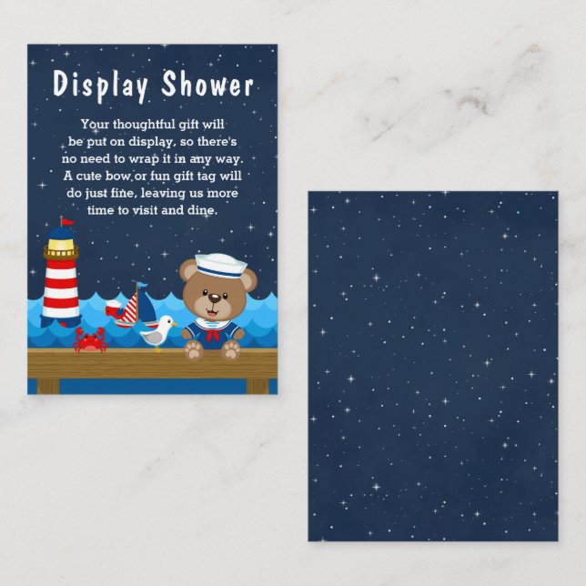 Darstellungsdusche des Nautical Boy Bear Red und N Begleitkarte (Vorne/Hinten)