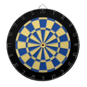 Dart Board: Altes Gold, Blau und Schwarz Dartscheibe