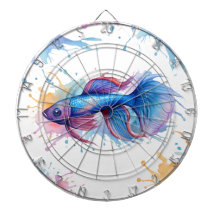 Dart Board - Aquarellreihe: Betta Fish