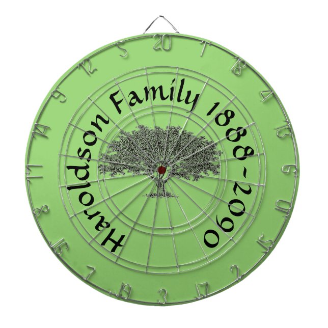 Dart Board - Familienbaum mit Namen und Daten Dartscheibe (vorne)