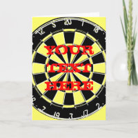 Dart board greeting card with custom text