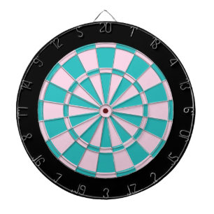 Dart Board: Hellrosa, Türkis und Schwarz Dartscheibe