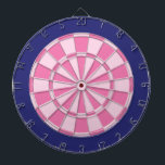 Dart Board: hellrosa und navy blau Dartscheibe<br><div class="desc">Hellrosa und blau-farbenes Dart Board Spiel mit 6 Messingdarbietungen</div>