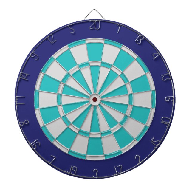 Dart Board: Lichtsilber, Türkis und Marine Dartscheibe (vorne)