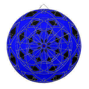 Dart Board mit blauem schwarzen Abstract Design Dartscheibe