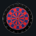 Dart Board: Rot, Marine und Schwarz Dartscheibe<br><div class="desc">Rotes, Navy und Schwarz farbiges Dart Board Spiel inklusive 6 Messingdarts</div>