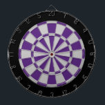 Dart Board: Silbergrau, Lila und schwarz Dartscheibe<br><div class="desc">Silver Graues,  Lila und schwarz gefärbtes Dart Board Spiel inklusive 6 Messingdarts</div>