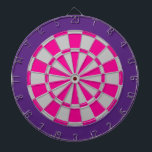 Dart Board: Silbergrau, rosa und Lila Dartscheibe<br><div class="desc">Silver Gray, Pink und Lila Dart Board Spiel inklusive 6 Messingdarts</div>