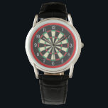 Dart Board Sporty Style Armbanduhr<br><div class="desc">Diese Armbanduhr ist ein cooles Design für diejenigen,  die gerne Darts spielen. Sie ist mit einer Dartboard-Grafik ausgestattet,  die von einem hellen roten Rand umgeben ist.</div>
