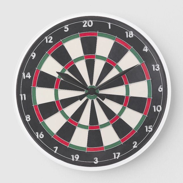 Dart Board Wall Clock Große Wanduhr (Vorderseite)
