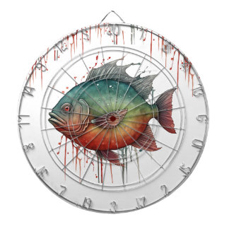 Dart Board - Wasserfarbenserie: Piranha Dartscheibe