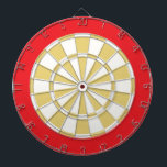Dart Board: Weiß, alt und rot Dartscheibe<br><div class="desc">Weiß, alt Gold und rot gefärbtes Dart Board Spiel inklusive 6 Messingdarts</div>