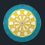 Dart Board: Weiß, goldgelb und Aquamarin Dartscheibe<br><div class="desc">Weißes,  goldgelbes und Aquamarin gefärbtes Dart Board Spiel inklusive 6 Messingdarts</div>