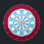 Dart Board: Weiß, hellblau und Maron Dartscheibe<br><div class="desc">Weiß,  hellblau und maroon farbiges Dart Board Spiel inklusive 6 Messingdarts</div>