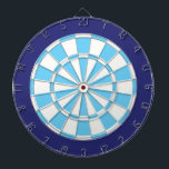 Dart Board: Weiß, leicht blau und Marine Dartscheibe<br><div class="desc">Weißes,  hellblaues und navy-farbenes Dart-Board-Spiel mit 6 Messingdarts</div>
