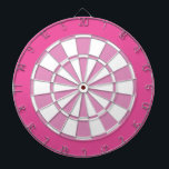 Dart Board: Weiß, leicht rosa und dunkelrosa Dar Dartscheibe<br><div class="desc">Weißes, helles Rosa und dunkelrosa farbenes Dart Board-Spiel mit 6 Messingdunkeln</div>