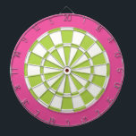 Dart Board: weiß, Limon und rosa Dartscheibe<br><div class="desc">Weiße, Limone und rosa Farbtöne, darunter 6 Messingdarts</div>