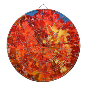 Dart Boards Spielzimmer Orange Red Autumn Leaves Dartscheibe