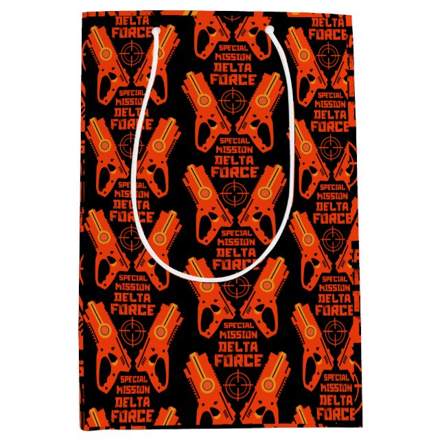 Dart Gun Battle Birthday Mittlere Geschenktüte (Vorderseite)