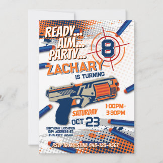 Dart gun-Geburtstagseinladung Einladung