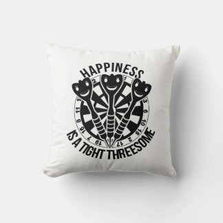 Dart Happiness ist eine knappe Drohung Kissen