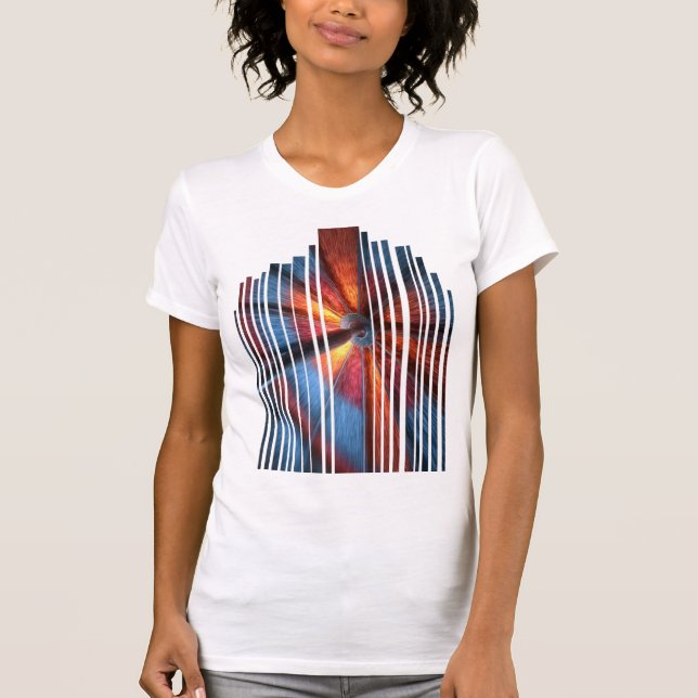 Dart Impact Design Glitch Art T-Shirt (Vorderseite)