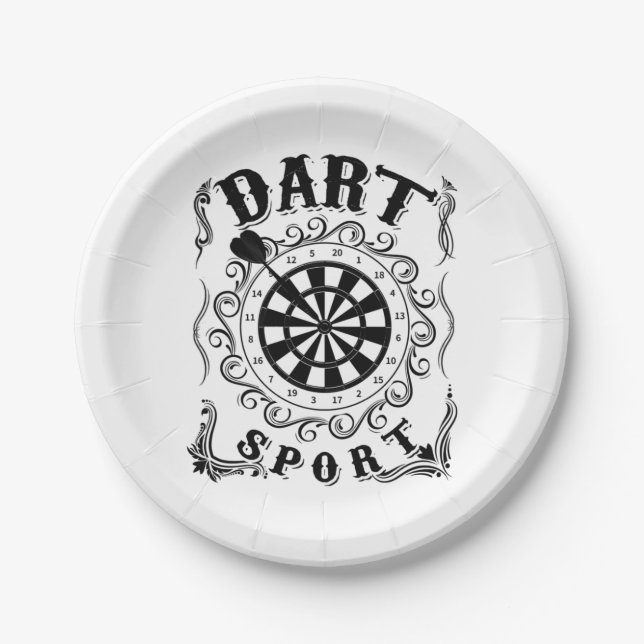 Dart ist mein Sport Pappteller (Vorderseite)