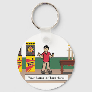 Dart Lover - Männlicher Cartoon von PrintedPerfect Schlüsselanhänger