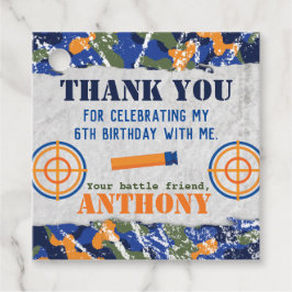 Dart Military Birthday Party Dart Camouflage Soldi Geschenkanhänger