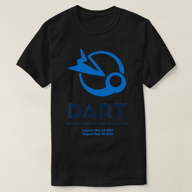 DART Mission Launch Impact Blue T-Shirt (Design vorne)
