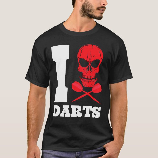 Dart Pfeile Schädel 180 T-Shirt (Vorderseite)