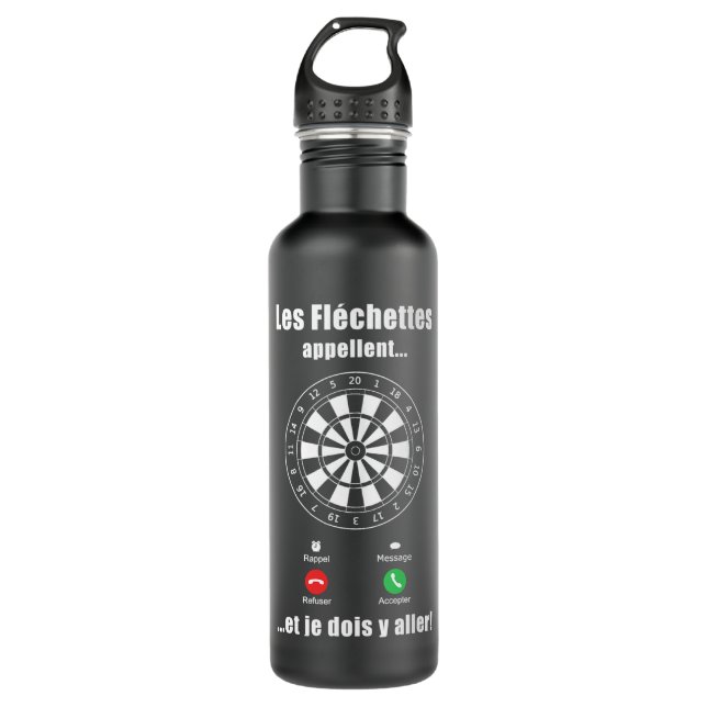 Dart Player Gift Dart the Darts Call Edelstahlflasche (Vorderseite)