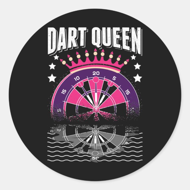 Dart Queen Arrow Triple Dartboard 180 Funny Darts Runder Aufkleber (Vorderseite)