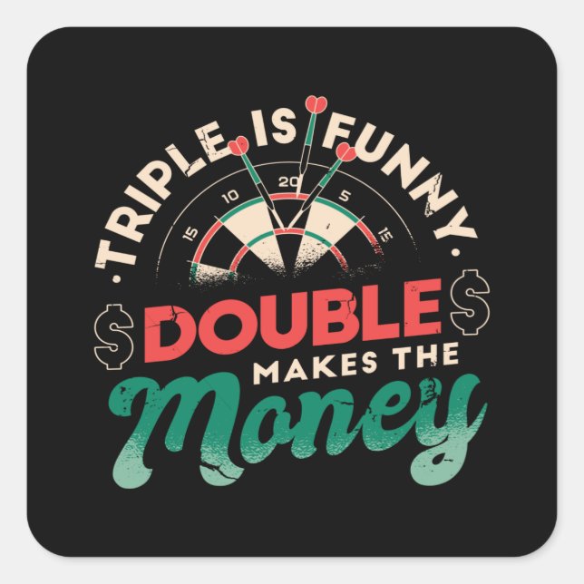 DART QUOTE QUADRATISCHER AUFKLEBER (Vorderseite)