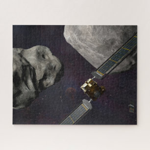 Dart Spacecraft und Liciacube vor der Einwirkung