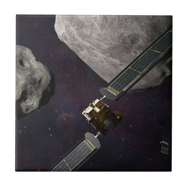 Dart Spacecraft und Liciacube vor der Einwirkung Fliese (Vorderseite)