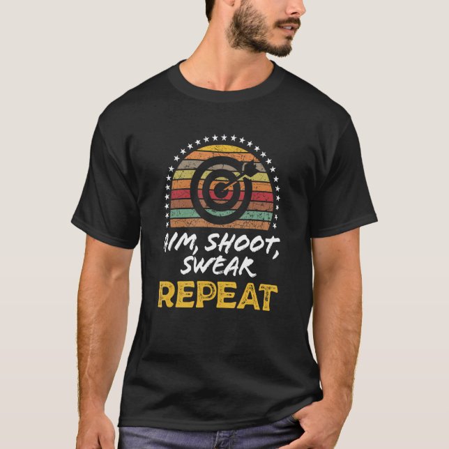 Dart Swear Quote Saying Phrase League Player Graph T-Shirt (Vorderseite)