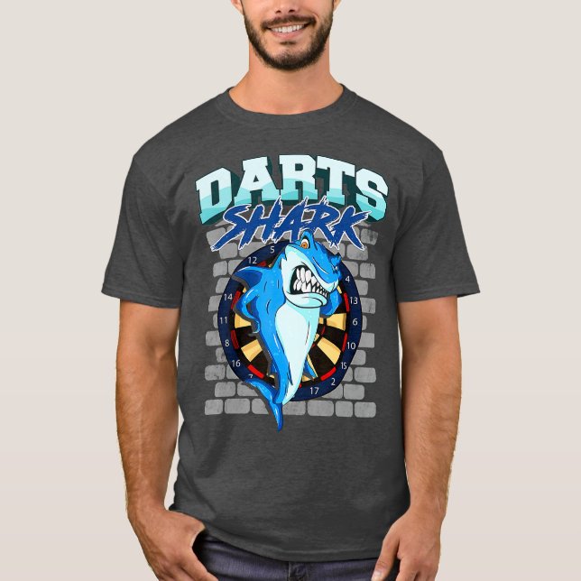 Dart Team Player Shark Dartboard Angebot T-Shirt (Vorderseite)