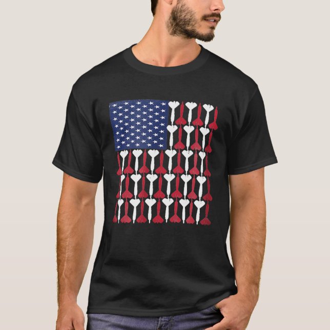 Dart - USA Flag Darts - Funny Dart Player T-Shirt (Vorderseite)