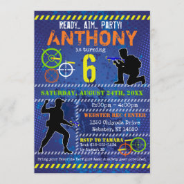 Dart Wars Party Blaster Gun Birthday Einladung