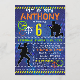 Dart Wars Party Blaster Gun Birthday Einladung