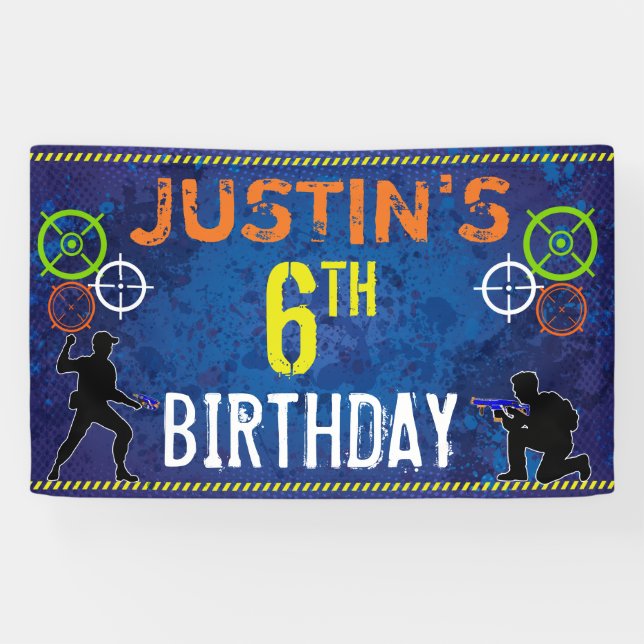 Dart Wars Soldiers Geburtstagsparty Banner (Horizontal)