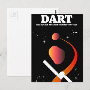 DART Weltraummission Weltraumkunst. Postkarte