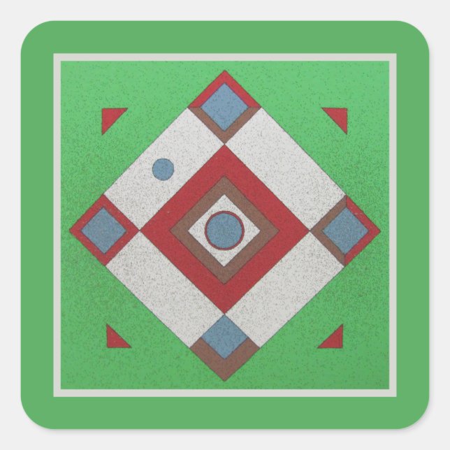 Dartball-Board Quadratischer Aufkleber (Vorderseite)