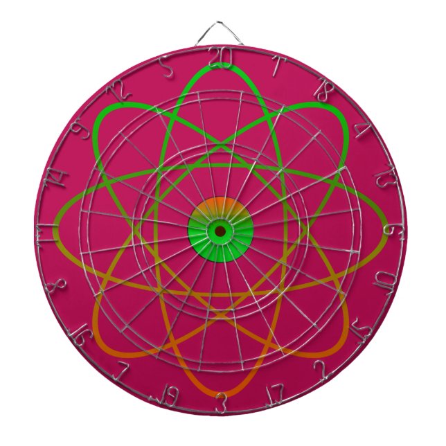 Dartboard aus atomarem Metall, rosa Dartscheibe (vorne)
