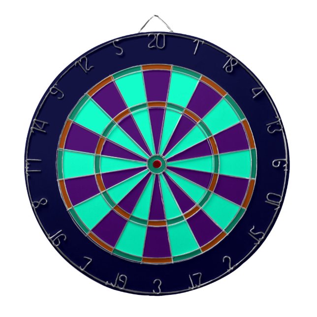 Dartboard aus blauem, grünem, braunem und Lila Met Dartscheibe (vorne)