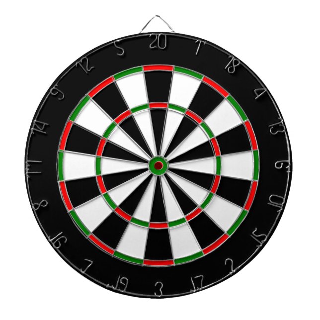 Dartboard aus weißem, schwarzem, rotem und grünem  dartscheibe (vorne)