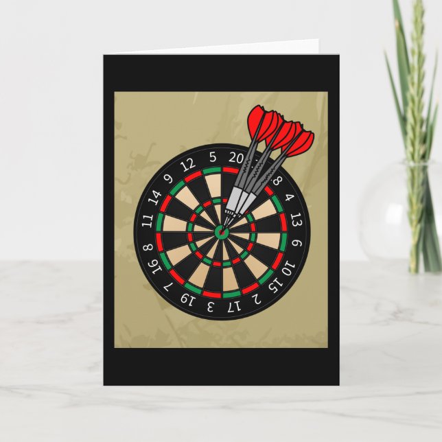 Dartboard Dart Player mit Darmpfeilen Karte (Vorderseite)